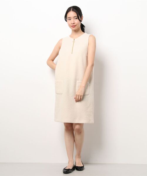 agnes b.(アニエスベー)の「JW63 ROBE ハーフジップノンスリーブミニドレス(ワンピース・レディース・ホワイト系その他・1/2/3)」の5枚目の写真