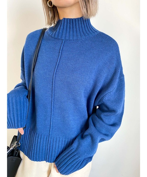 MLI'A（エムリア）の「センターシームタートルニット（ニット/セーター・レディース・レッド/ブルー/グリーン/アイボリー/グレー系その他/イエロー系その他/ブラック系その他2/ライトグリーン/ピンク/パープル・M）」の6枚目の写真