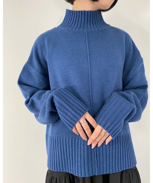 MLI'A（エムリア）の「センターシームタートルニット（ニット/セーター・レディース・レッド/ブルー/グリーン/アイボリー/グレー系その他/イエロー系その他/ブラック系その他2/ライトグリーン/ピンク/パープル・M）」の17枚目の写真