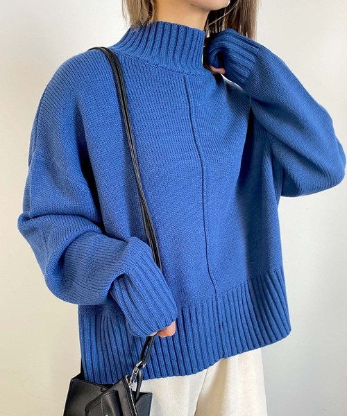 MLI'A（エムリア）の「センターシームタートルニット（ニット/セーター・レディース・レッド/ブルー/グリーン/アイボリー/グレー系その他/イエロー系その他/ブラック系その他2/ライトグリーン/ピンク/パープル・M）」の11枚目の写真