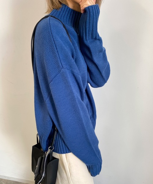 MLI'A（エムリア）の「センターシームタートルニット（ニット/セーター・レディース・レッド/ブルー/グリーン/アイボリー/グレー系その他/イエロー系その他/ブラック系その他2/ライトグリーン/ピンク/パープル・M）」の13枚目の写真