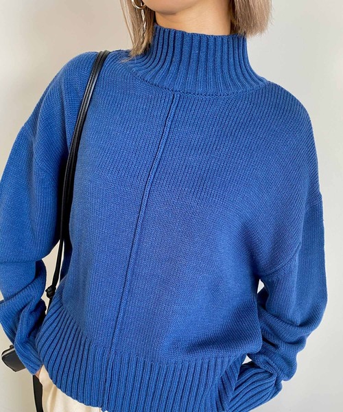 MLI'A（エムリア）の「センターシームタートルニット（ニット/セーター・レディース・レッド/ブルー/グリーン/アイボリー/グレー系その他/イエロー系その他/ブラック系その他2/ライトグリーン/ピンク/パープル・M）」の16枚目の写真