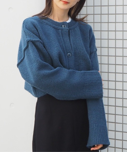 tiptop（ティップトップ）の「【2023AW新色登場/5色展開】前後2wayもちもちショート丈ニットカーディガン（カーディガン/ボレロ・レディース・ブラック/パープル/グリーン/アイボリー/ダークブルー/ブルー/ライトブルー/グリーン系その他/サックスブルー・FREE）」の16枚目の写真