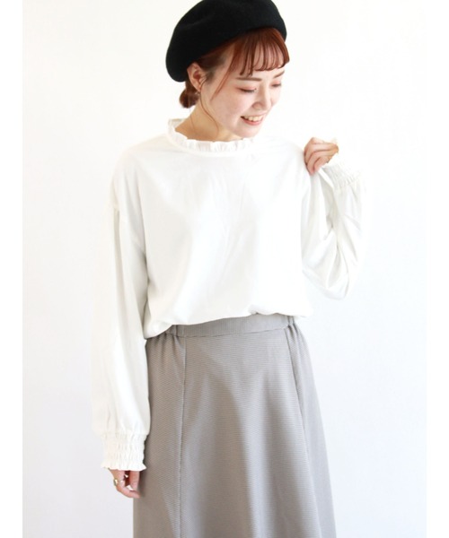 ehka sopo（エヘカソポ）の「スタンドカラーブラウス（シャツ/ブラウス・レディース・オフホワイト/キナリ・ﾌﾘ-）」の2枚目の写真
