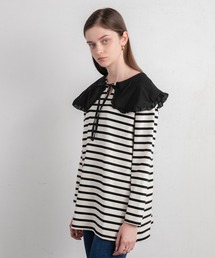 ボーダーフリルTシャツ