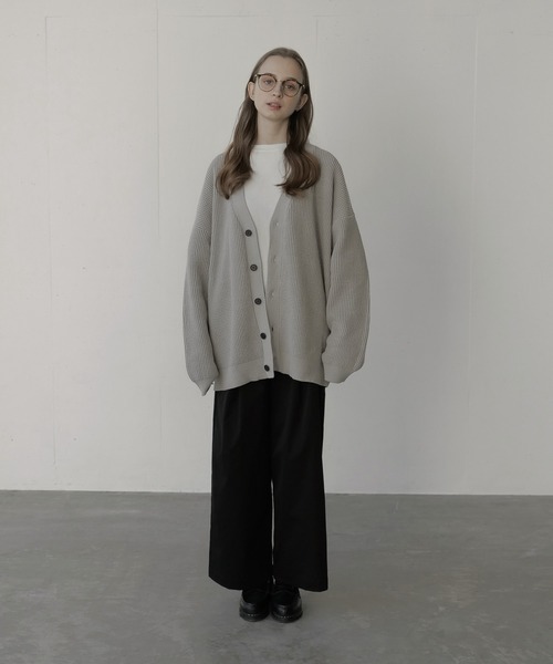 remer（リメール）の「loose basic waffle cardigan/ルーズベーシックワッフルカーディガン（カーディガン/ボレロ・メンズ・チャコールグレー/ブラック/グレー・SMALL/MEDIUM/LARGE）」の11枚目の写真
