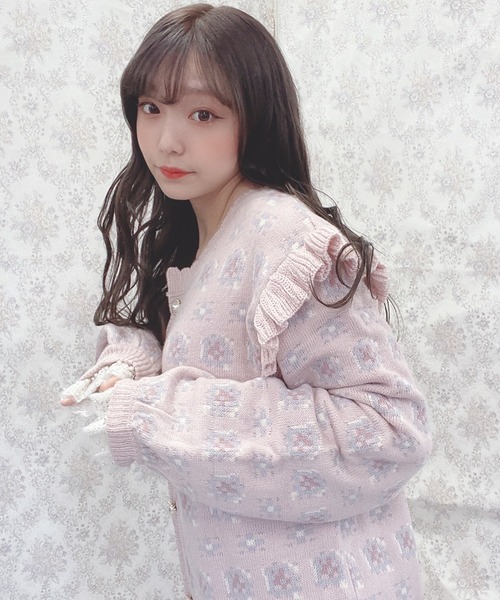Swankiss(スワンキス)の「JF flower J/Q C/D(ニット/セーター・レディース・オフホワイト/サックスブルー/ピンク・FREE)」の18枚目の写真