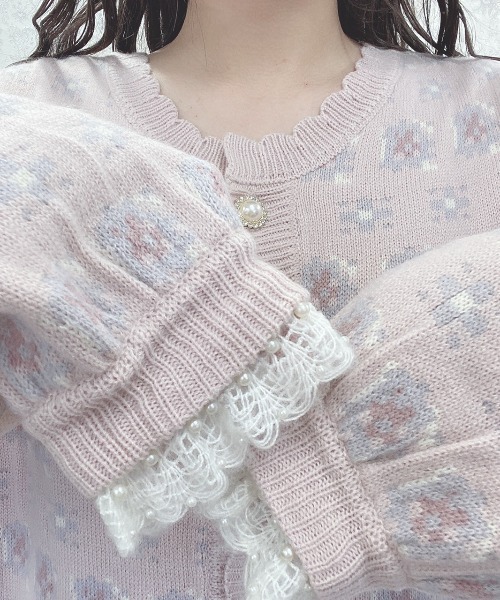 Swankiss(スワンキス)の「JF flower J/Q C/D(ニット/セーター・レディース・オフホワイト/サックスブルー/ピンク・FREE)」の22枚目の写真
