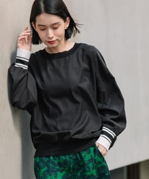 Munich | キュプラコットンツイル×ニットリブ　ラウンドネックプルオーバー(シャツ/ブラウス)