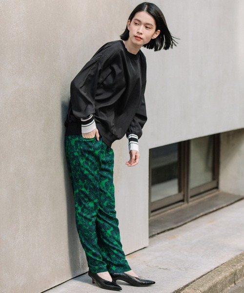 Munich(ミューニック)の「布帛×ニットリブラウンドネックプルオーバー(シャツ/ブラウス・レディース・ホワイト/ブラック/ベージュ・FREE)」の14枚目の写真