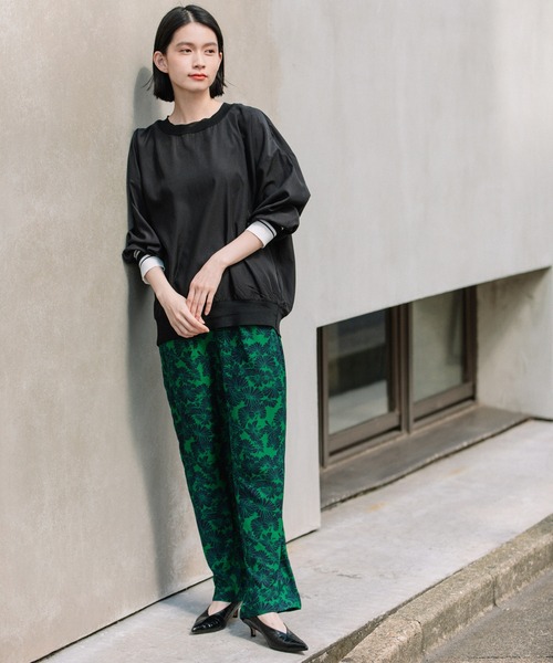 Munich(ミューニック)の「布帛×ニットリブラウンドネックプルオーバー(シャツ/ブラウス・レディース・ホワイト/ブラック/ベージュ・FREE)」の10枚目の写真