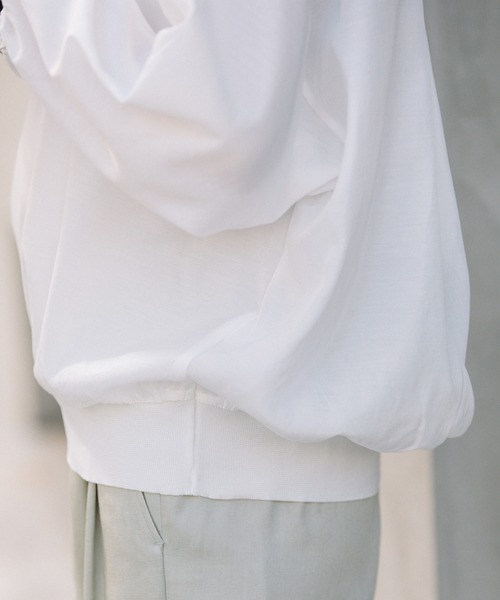 Munich(ミューニック)の「布帛×ニットリブラウンドネックプルオーバー(シャツ/ブラウス・レディース・ホワイト/ブラック/ベージュ・FREE)」の12枚目の写真