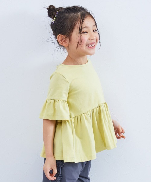 devirock(デビロック)の「Aライン 半袖Tシャツ(Tシャツ/カットソー・キッズ・スミクロ/パープル系その他/サックスブルー/ホワイト/ベージュ/イエロー系3/グリーン系その他2/グレイッシュブルー/ホワイト系2・120cm/150cm/160cm/130cm/100cm/140cm/110cm)」の9枚目の写真