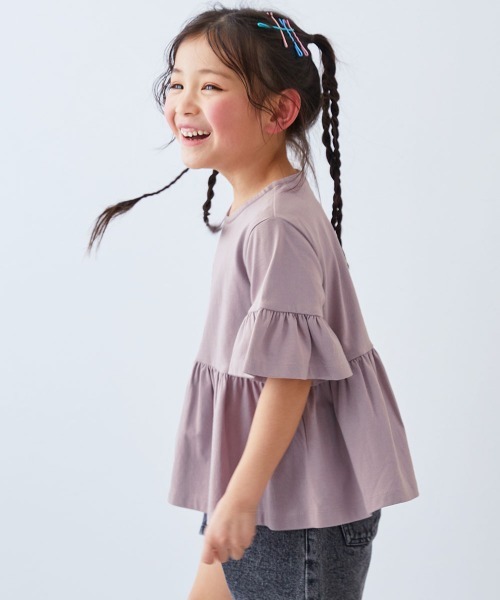 devirock(デビロック)の「Aライン 半袖Tシャツ(Tシャツ/カットソー・キッズ・スミクロ/パープル系その他/サックスブルー/ホワイト/ベージュ/イエロー系3/グリーン系その他2/グレイッシュブルー/ホワイト系2・120cm/150cm/160cm/130cm/100cm/140cm/110cm)」の8枚目の写真