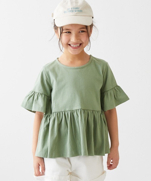 devirock(デビロック)の「Aライン 半袖Tシャツ(Tシャツ/カットソー・キッズ・スミクロ/パープル系その他/サックスブルー/ホワイト/ベージュ/イエロー系3/グリーン系その他2/グレイッシュブルー/ホワイト系2・120cm/150cm/160cm/130cm/100cm/140cm/110cm)」の6枚目の写真