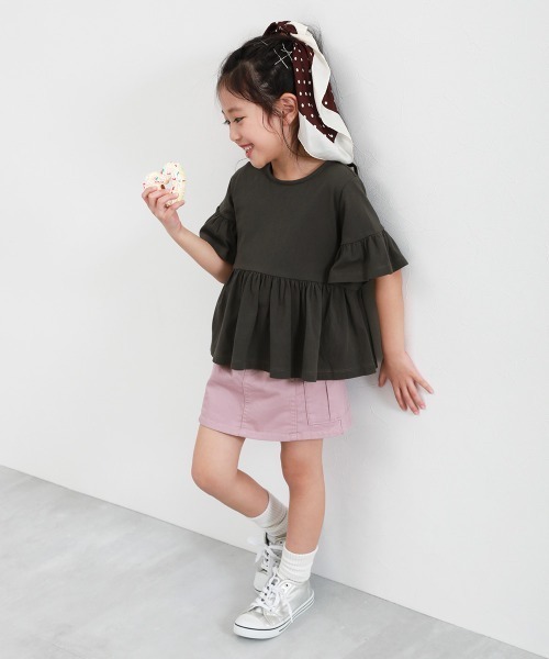 devirock(デビロック)の「Aライン 半袖Tシャツ(Tシャツ/カットソー・キッズ・スミクロ/パープル系その他/サックスブルー/ホワイト/ベージュ/イエロー系3/グリーン系その他2/グレイッシュブルー/ホワイト系2・120cm/150cm/160cm/130cm/100cm/140cm/110cm)」の10枚目の写真