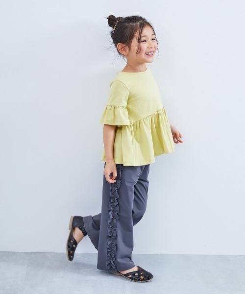 devirock(デビロック)の「Aライン 半袖Tシャツ(Tシャツ/カットソー・キッズ・スミクロ/パープル系その他/サックスブルー/ホワイト/ベージュ/イエロー系3/グリーン系その他2/グレイッシュブルー/ホワイト系2・120cm/150cm/160cm/130cm/100cm/140cm/110cm)」の15枚目の写真