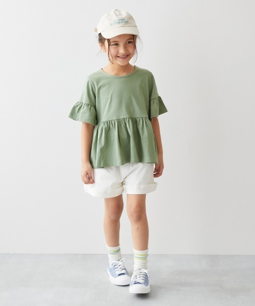 devirock(デビロック)の「Aライン 半袖Tシャツ(Tシャツ/カットソー・キッズ・スミクロ/パープル系その他/サックスブルー/ホワイト/ベージュ/イエロー系3/グリーン系その他2/グレイッシュブルー/ホワイト系2・120cm/150cm/160cm/130cm/100cm/140cm/110cm)」の16枚目の写真