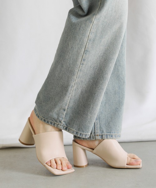 select MOCA(セレクトモカ)の「ミュールヒールサンダル(サンダル・レディース・ブラック/アイボリー・SMALL/MEDIUM/LARGE)」の7枚目の写真