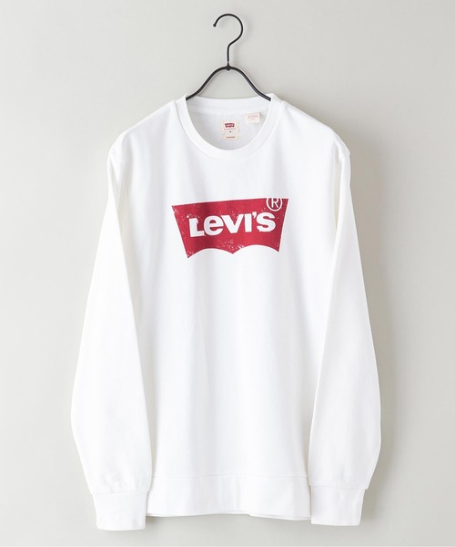Levi's(リーバイス)の「【LEVI'S/リーバイス】バットウィング ブランドロゴスウェットトレーナー 19492(スウェット・メンズ・ホワイト/ブラック・SMALL/MEDIUM/LARGE)」の2枚目の写真
