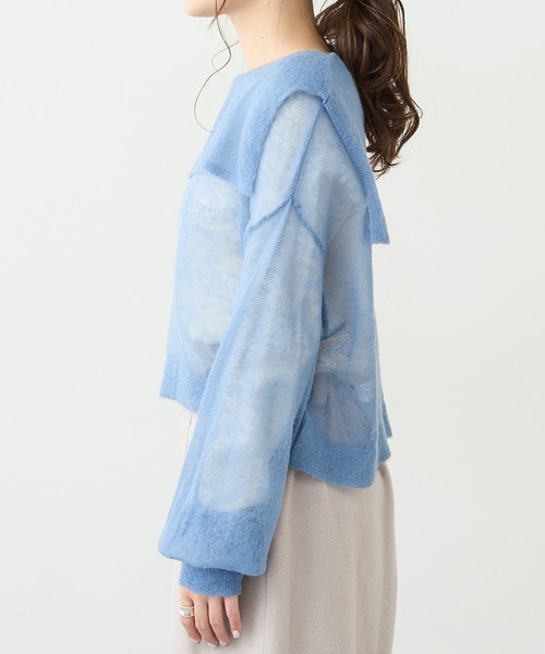 PUAL CE CIN（ピュアルセシン）の「モヘア混セーラーカラープルオーバー（ニット/セーター・レディース・ブラック/ブラウン/ブルー・FREE）」の17枚目の写真