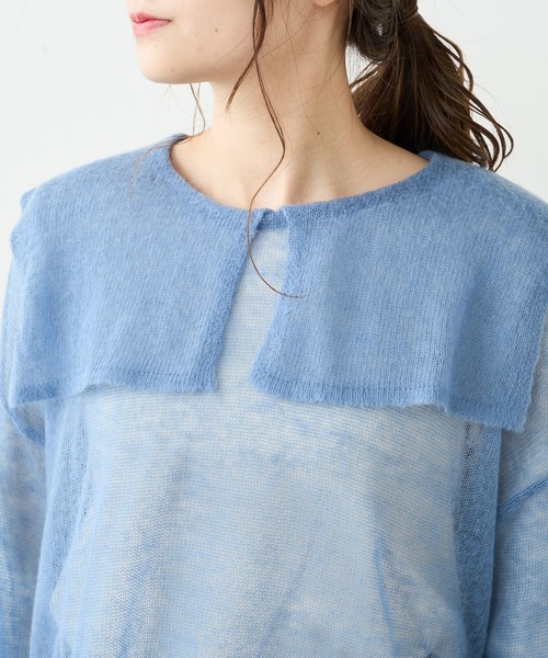 PUAL CE CIN（ピュアルセシン）の「モヘア混セーラーカラープルオーバー（ニット/セーター・レディース・ブラック/ブラウン/ブルー・FREE）」の19枚目の写真