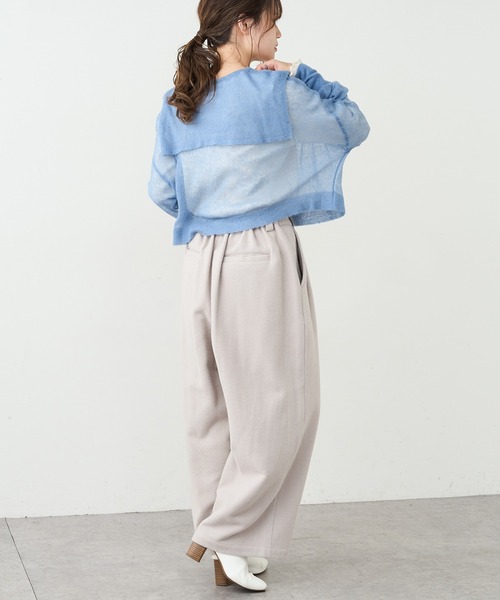 PUAL CE CIN（ピュアルセシン）の「モヘア混セーラーカラープルオーバー（ニット/セーター・レディース・ブラック/ブラウン/ブルー・FREE）」の9枚目の写真