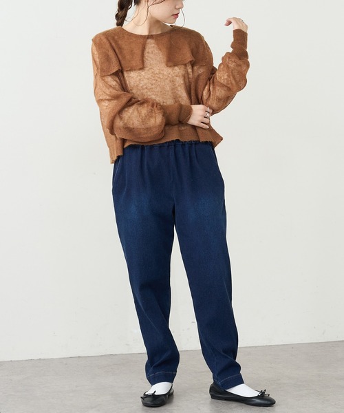 PUAL CE CIN（ピュアルセシン）の「モヘア混セーラーカラープルオーバー（ニット/セーター・レディース・ブラック/ブラウン/ブルー・FREE）」の11枚目の写真