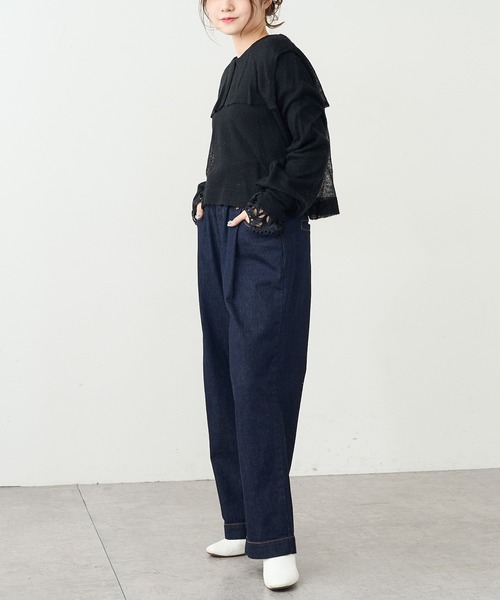 PUAL CE CIN（ピュアルセシン）の「モヘア混セーラーカラープルオーバー（ニット/セーター・レディース・ブラック/ブラウン/ブルー・FREE）」の15枚目の写真