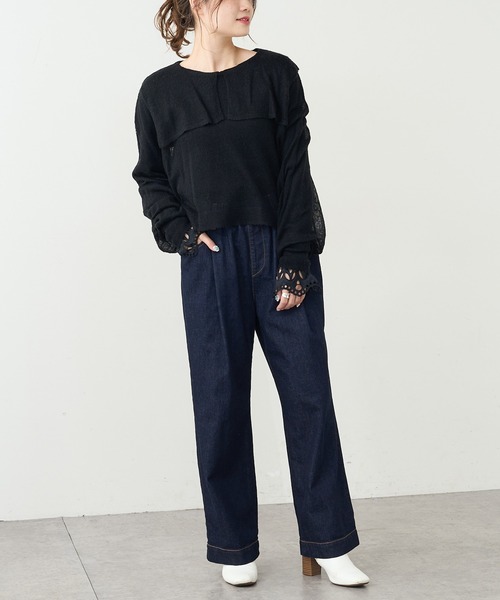 PUAL CE CIN（ピュアルセシン）の「モヘア混セーラーカラープルオーバー（ニット/セーター・レディース・ブラック/ブラウン/ブルー・FREE）」の14枚目の写真