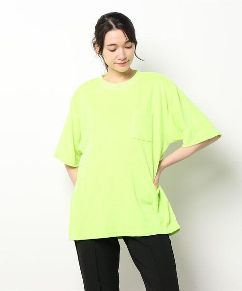 NO WAY(ノーウェイ)の「/Bl/半袖ポケットTシャツ パイル素材(Tシャツ/カットソー・レディース・ピンク/イエロー/ネイビー/ブラック/アイボリー/ベージュ・LARGE/MEDIUM)」の11枚目の写真
