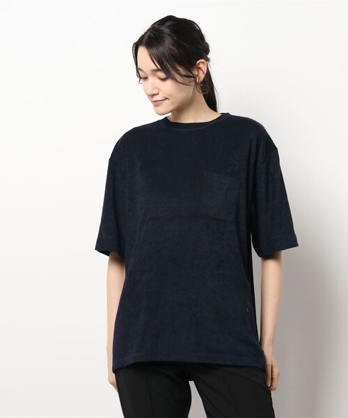 NO WAY(ノーウェイ)の「/Bl/半袖ポケットTシャツ パイル素材(Tシャツ/カットソー・レディース・ピンク/イエロー/ネイビー/ブラック/アイボリー/ベージュ・LARGE/MEDIUM)」の9枚目の写真