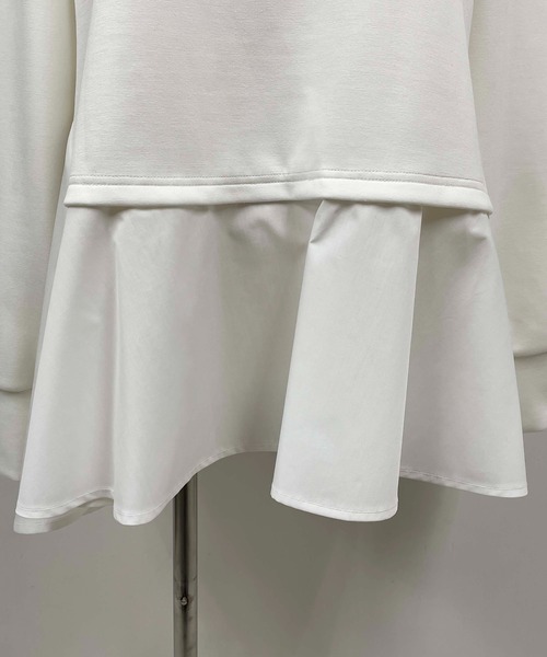 PICCIN（ピッチン）の「異素材ドッキングフードプルオーバー（パーカー・レディース・オフホワイト/ブラック・M）」の14枚目の写真