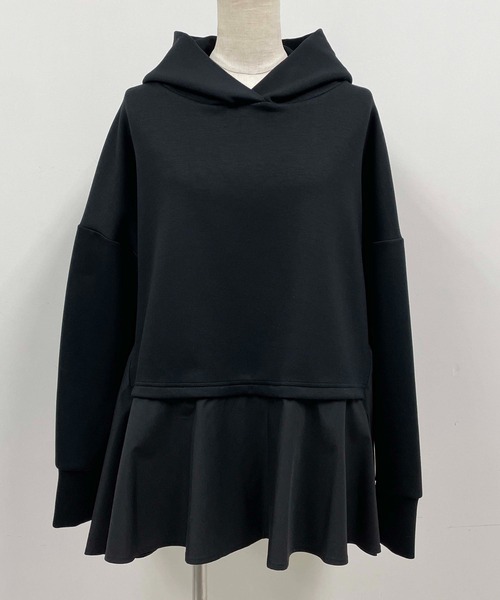 PICCIN（ピッチン）の「異素材ドッキングフードプルオーバー（パーカー・レディース・オフホワイト/ブラック・M）」の10枚目の写真