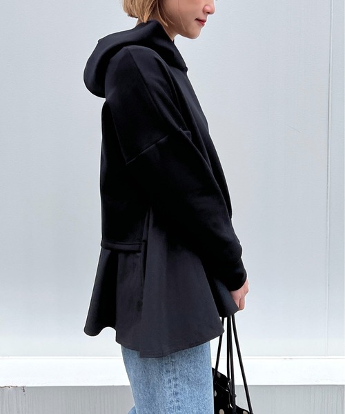 PICCIN（ピッチン）の「異素材ドッキングフードプルオーバー（パーカー・レディース・オフホワイト/ブラック・M）」の18枚目の写真