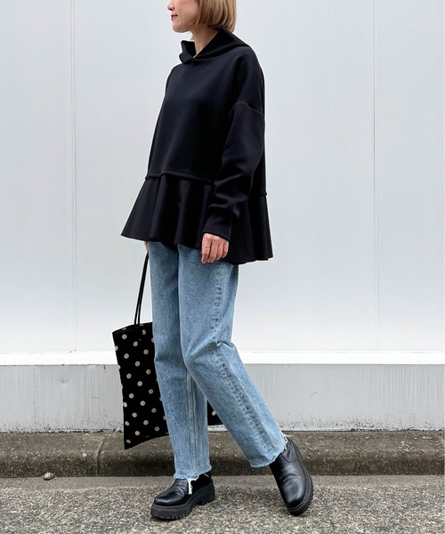 PICCIN（ピッチン）の「異素材ドッキングフードプルオーバー（パーカー・レディース・オフホワイト/ブラック・M）」の22枚目の写真