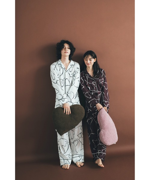SNIDEL HOME ハートプリントサテンシャツ・ハートプリントサテンパンツ SNIDEL HOME（スナイデルホーム）の「【メンズ】ハートプリント