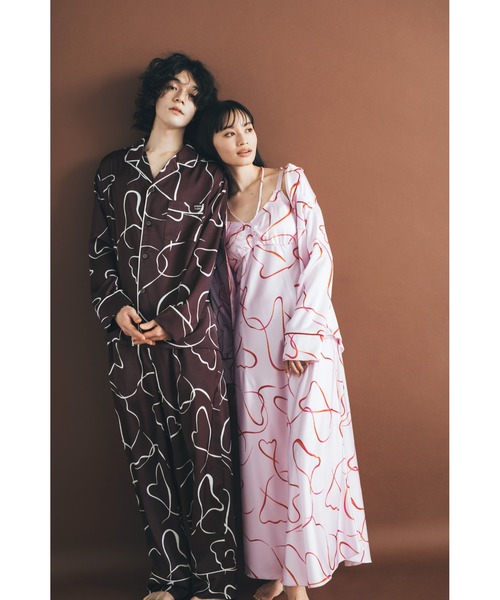 SNIDEL HOME ハートプリントサテンシャツ・ハートプリントサテンパンツ SNIDEL HOME（スナイデルホーム）の「【メンズ】ハートプリント