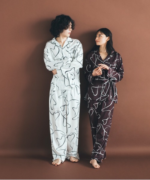 SNIDEL HOME ハートプリントサテンシャツ・ハートプリントサテンパンツ SNIDEL HOME（スナイデルホーム）の「【メンズ】ハートプリント