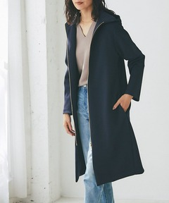 セール】S140 シャルム ビーバー ノーカラー ロング コート（ノー