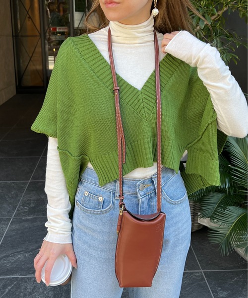 StyleSea(スタイルシー)の「リネンタッチVネックニットベスト(ベスト・レディース・ブラック/パープル/グリーン/アイボリー・MEDIUM)」の21枚目の写真