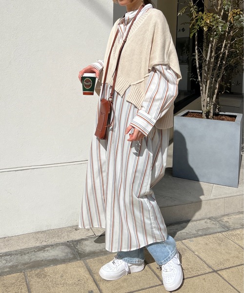 StyleSea(スタイルシー)の「リネンタッチVネックニットベスト(ベスト・レディース・ブラック/パープル/グリーン/アイボリー・MEDIUM)」の17枚目の写真