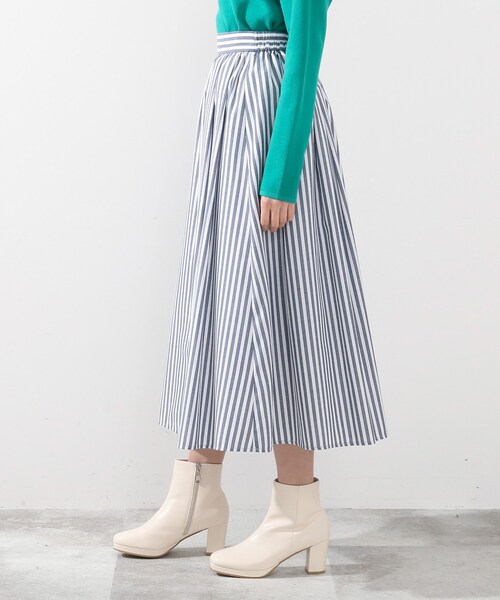 DRESKIP（ドレスキップ）の「◆アソート柄タックフレアースカート（スカート・レディース・ライトイエロー系2/ネイビー系1/ネイビー系2・02/03/04）」の7枚目の写真
