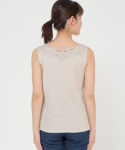 ikka（イッカ）の「前後レースタンクトップ（タンクトップ・レディース・ブラック/ベージュ/オフホワイト・M/L）」の8枚目の写真