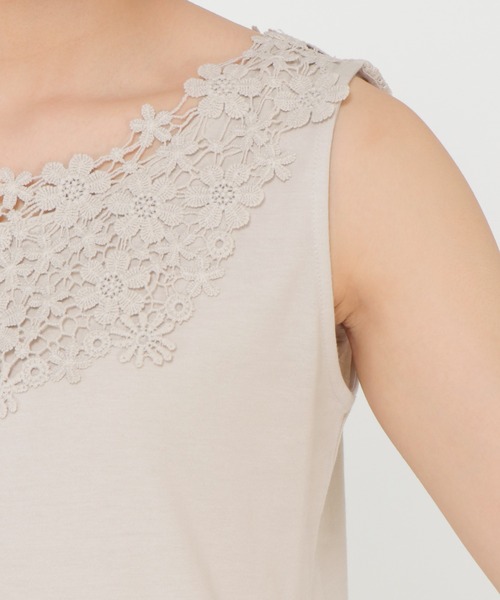 ikka（イッカ）の「前後レースタンクトップ（タンクトップ・レディース・ブラック/ベージュ/オフホワイト・M/L）」の10枚目の写真