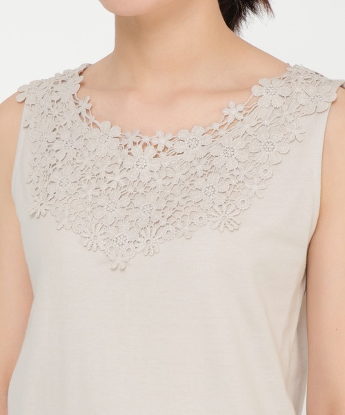 ikka（イッカ）の「前後レースタンクトップ（タンクトップ・レディース・ブラック/ベージュ/オフホワイト・M/L）」の12枚目の写真