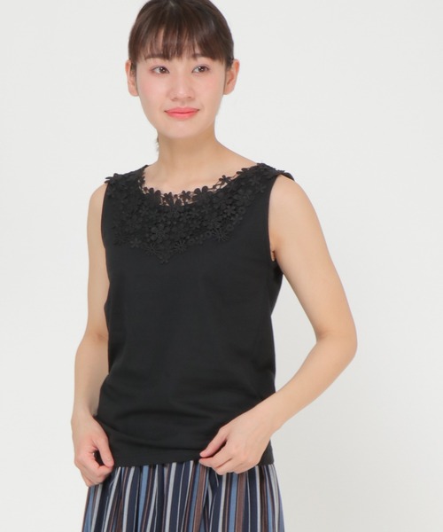 ikka（イッカ）の「前後レースタンクトップ（タンクトップ・レディース・ブラック/ベージュ/オフホワイト・M/L）」の21枚目の写真