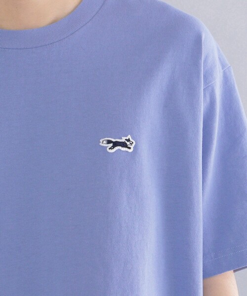 PENNEYS(ぺニーズ)の「*【SHIPS別注】PENNEYS: FOX ロゴ ワッペン ソリッド / ボーダー Tシャツ(Tシャツ/カットソー)」|ライトブルー