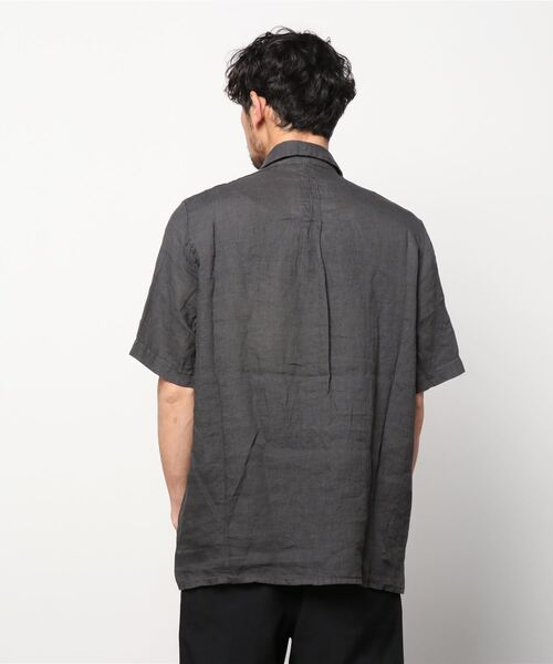 TRANSIT(トランジット)の「TRANSIT/トランジット/LINEN SS SHIRTS(シャツ/ブラウス・メンズ・チャコール・MEDIUM/SMALL)」の3枚目の写真