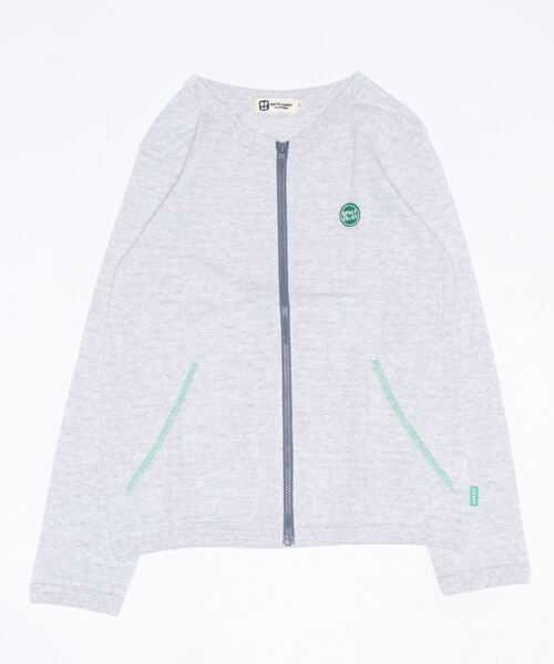 KP BOY(ケーピーボーイ)の「ノーカラージップカーディガン(カーディガン/ボレロ・キッズ・杢グレー/ブルー・140cm/150cm)」の2枚目の写真